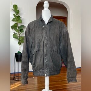Vintage leather bomber jacket